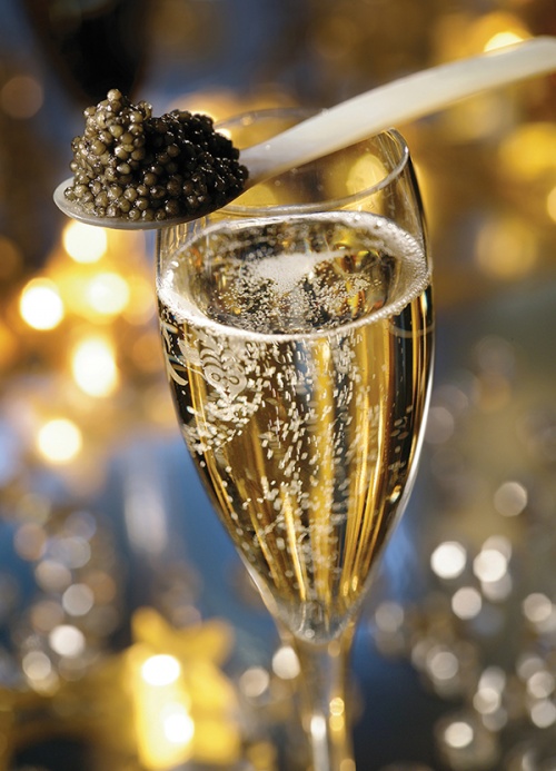 Champagne and caviar are a popular match